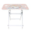 Set birou si scaun pliabile pentru copii, metal si lemn, roz
