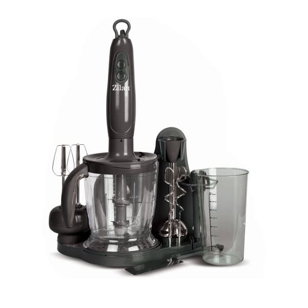 Set blender cu cana si accesorii, 700W, doua viteze, otel inoxidabil