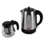 Set cana fierbator electric 1.7L + ceainic sticla 0.9L, 2200W, inox-sticla