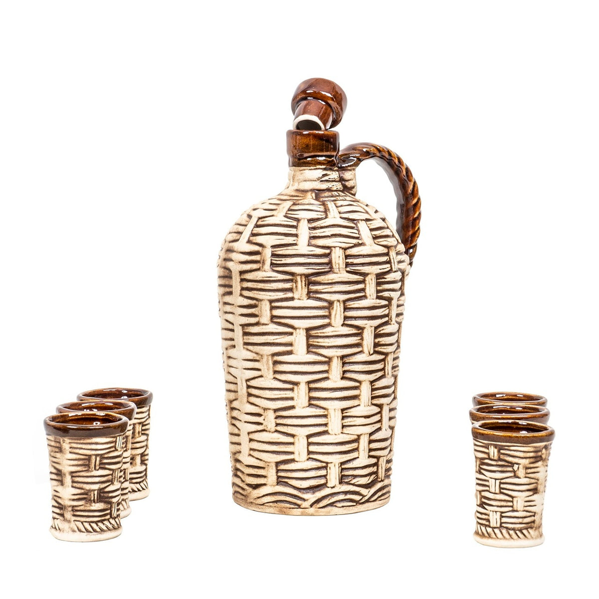 Set ceramic 6 pahare si ulcior 1.5L, capacitate pahar 100ml