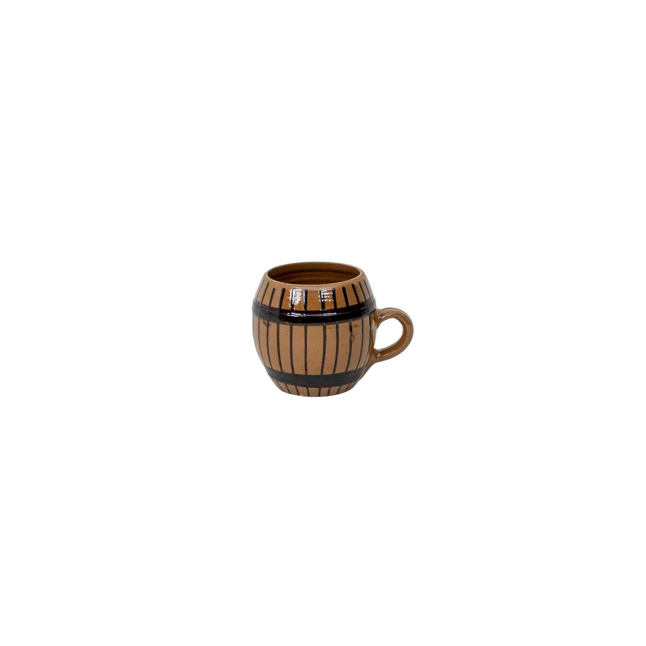 Set ceramica pentru vin, 6 cesti 200ml si ulcior 1L, maro
