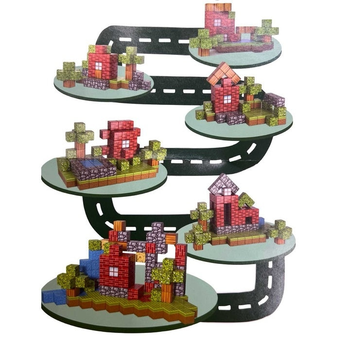 Set Cuburi Magnetice, JPT Blocks 660, 80 cuburi, texturi Minecraft, multicolor, 3+ ani