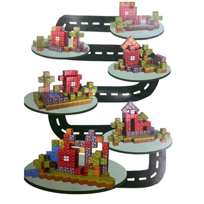 Set Cuburi Magnetice, JPT Blocks 660, 80 cuburi, texturi Minecraft, multicolor, 3+ ani