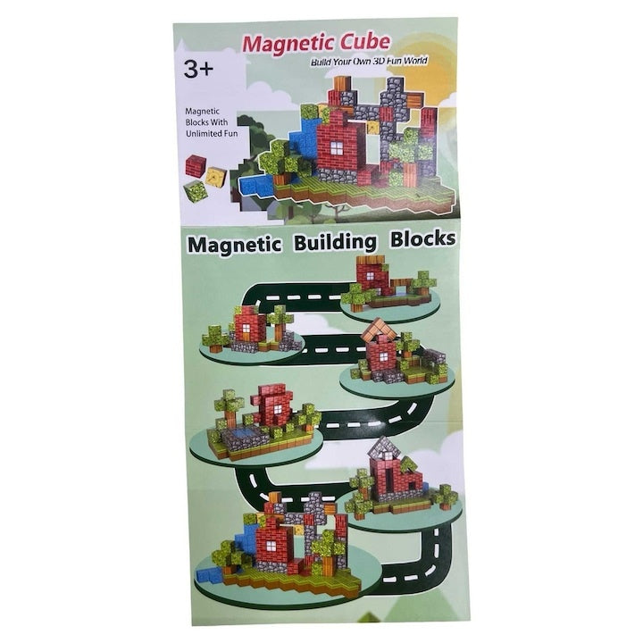 Set Cuburi Magnetice, JPT Blocks 660, 80 cuburi, texturi Minecraft, multicolor, 3+ ani
