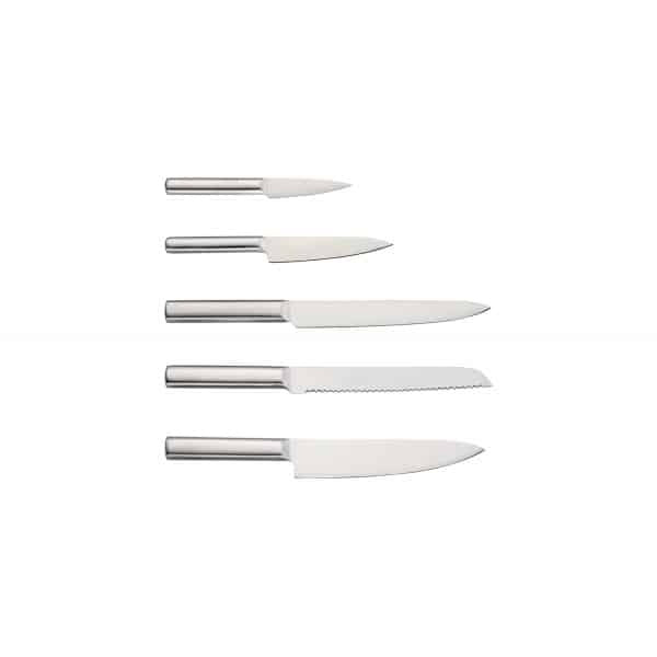 Set cutite 7 piese inoxidabil cu suport si tocator, ergonomice si rezistente
