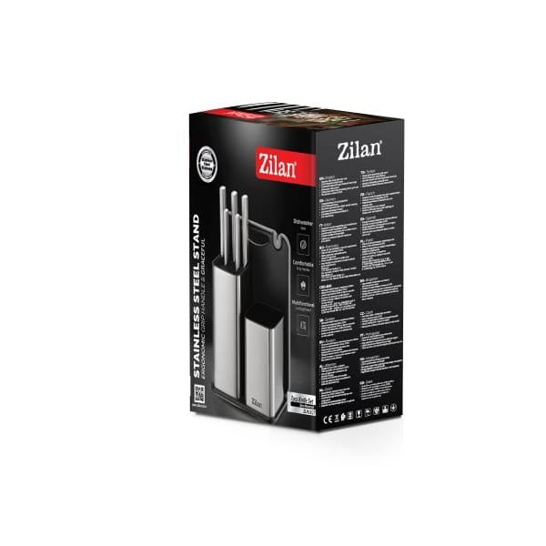 Set cutite 7 piese inoxidabil cu suport si tocator, ergonomice si rezistente