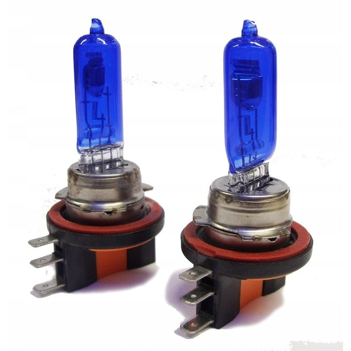 Set de 2 becuri halogen H15, putere 55W, 12V, lumina alba, intensitate lumina continua, fara fluctuatii, negru
