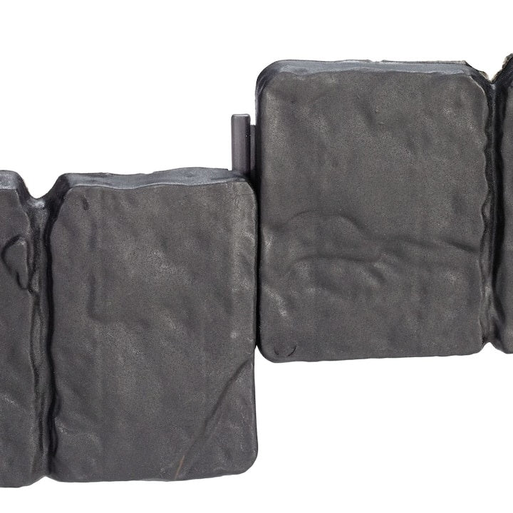 Set de borduri pentru gradina, cu 10 piese, dimensiuni 23 x 25 x 2 cm, cu aspect de piatra, flexibile, gri