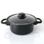 Set de gatit cu 13 piese, oale, cratite, tigaie antiaderenta si ustensile de bucatarie, rezistenta termica ridicata, design ergonomic, negru