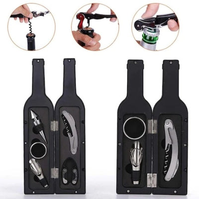 Set desfacator de vin, FOXMAG24, cu 5 accesorii din metal