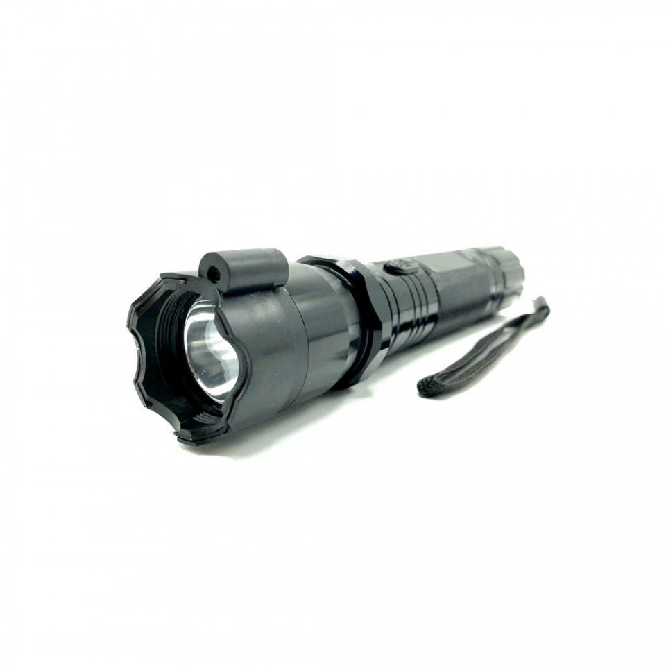 Set Electrosoc cu lanterna si laser pentru autoaparare FOXMAG24® + Spray paralizant NATO 60ml
