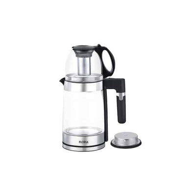 Set fierbator electric si ceainic argintiu, 1500W, capacitate 1.8L si 1.2L