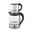 Set fierbator electric si ceainic argintiu, 2200W, capacitate 1.8L + 0.8L, control digital