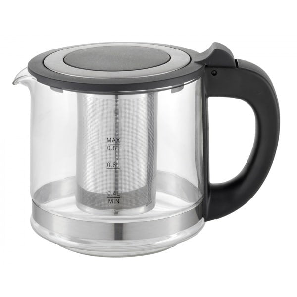 Set fierbator electric si ceainic argintiu, 2200W, capacitate 1.8L + 0.8L, control digital