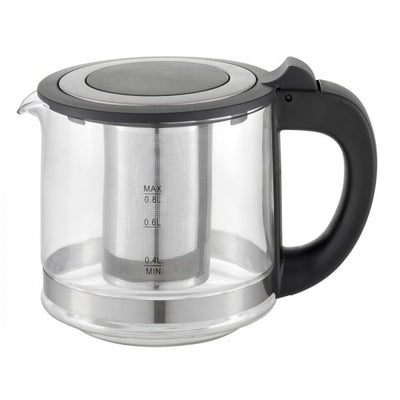 Set fierbator electric si ceainic argintiu, 2200W, capacitate 1.8L + 0.8L, control digital