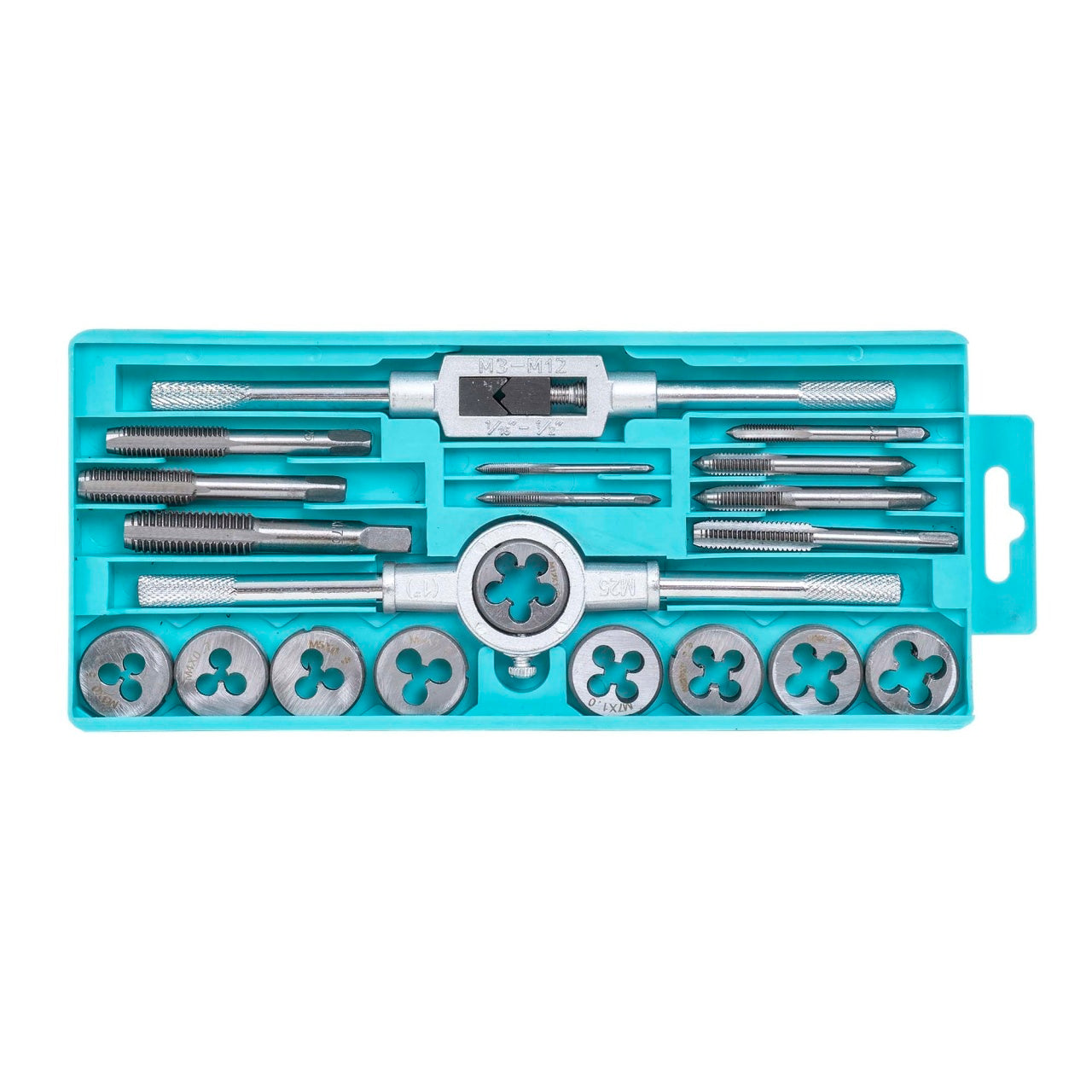 Set filiera si tarozi, 20 piese, M3-M12, port filiera 1/8""-1/2"", port tarod 3-12 mm