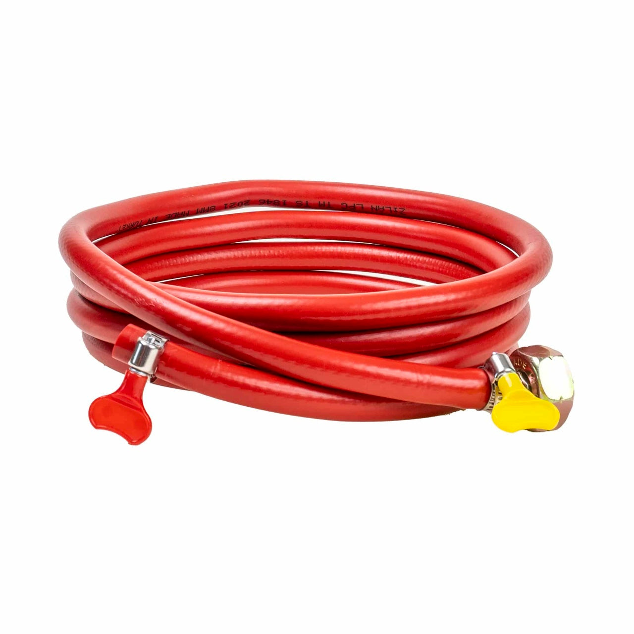Set furtun gaz 2,5 m cu stut butelie si 2 coliere, PVC portocaliu