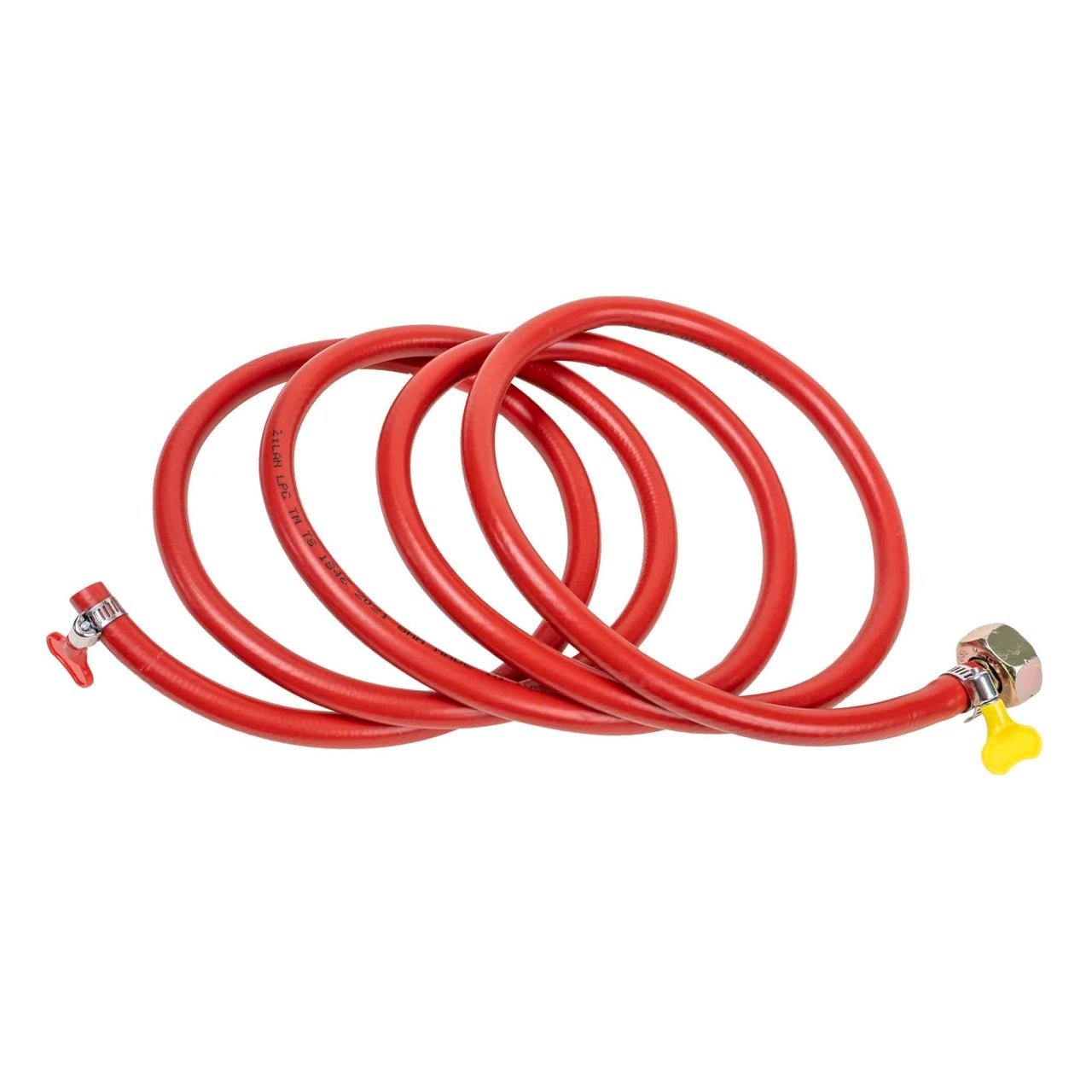 Set furtun gaz 2,5 m cu stut butelie si 2 coliere, PVC portocaliu