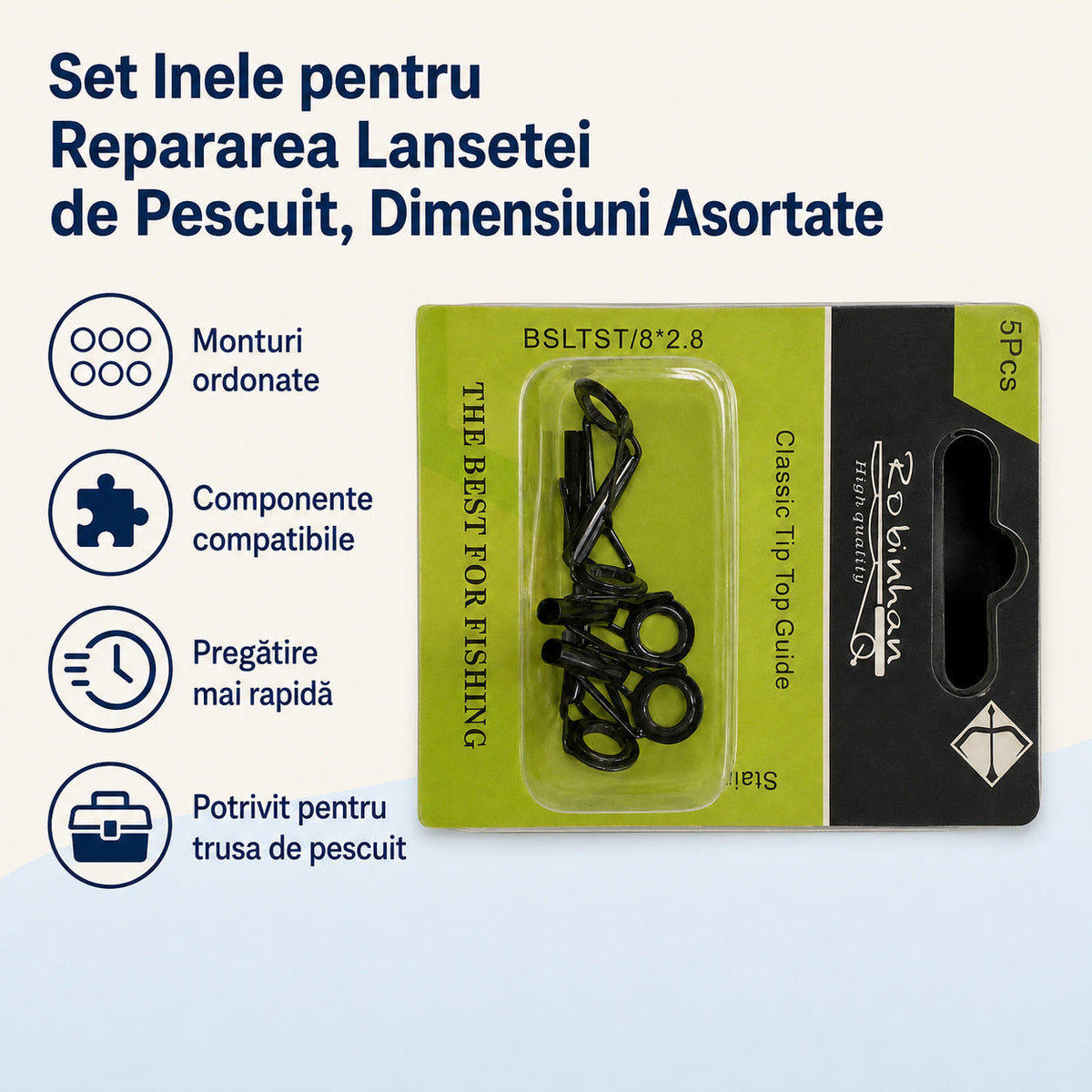 Set Inele pentru Repararea Lansetei de Pescuit, Dimensiuni Asortate – caracteristici și beneficii
