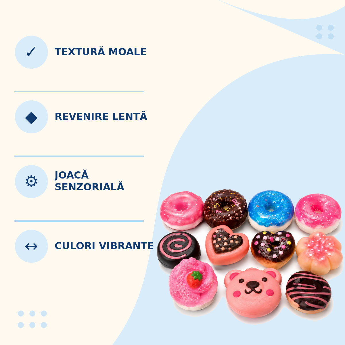 Set Jucărie Squishy Desert cu Accesorii, Modele Asortate – caracteristici