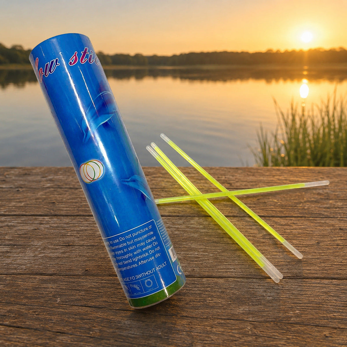 Set Lumini Chimice pentru Pescuit, în Tub de Protecție – imagine comercială în ambient