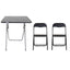 Set masa plianta MDF 60x60x72cm negru cu 2 scaune pliabile pentru bucatarie