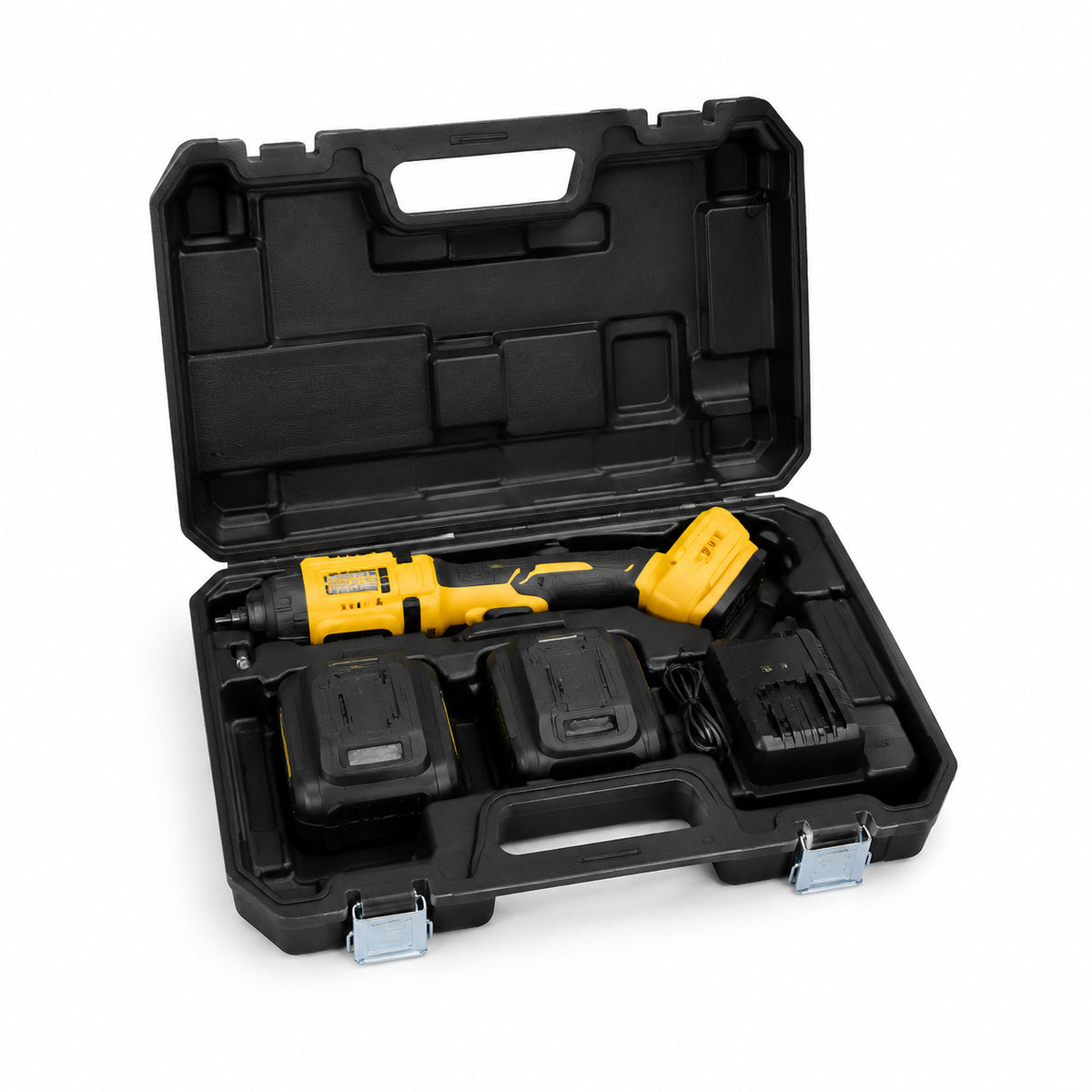 Set Mașină de Găurit cu Acumulator, 2 Baterii și Accesorii, Galben-Negru – imagine principală