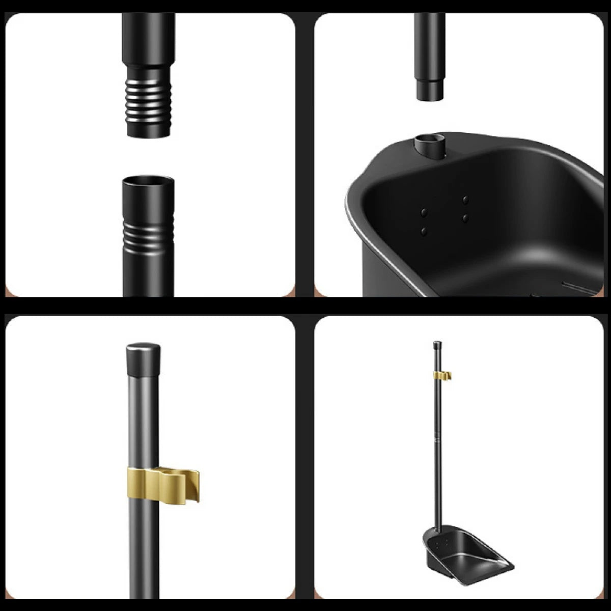 Set matura si faras, din metal, cu peri tari de 11 cm, negru