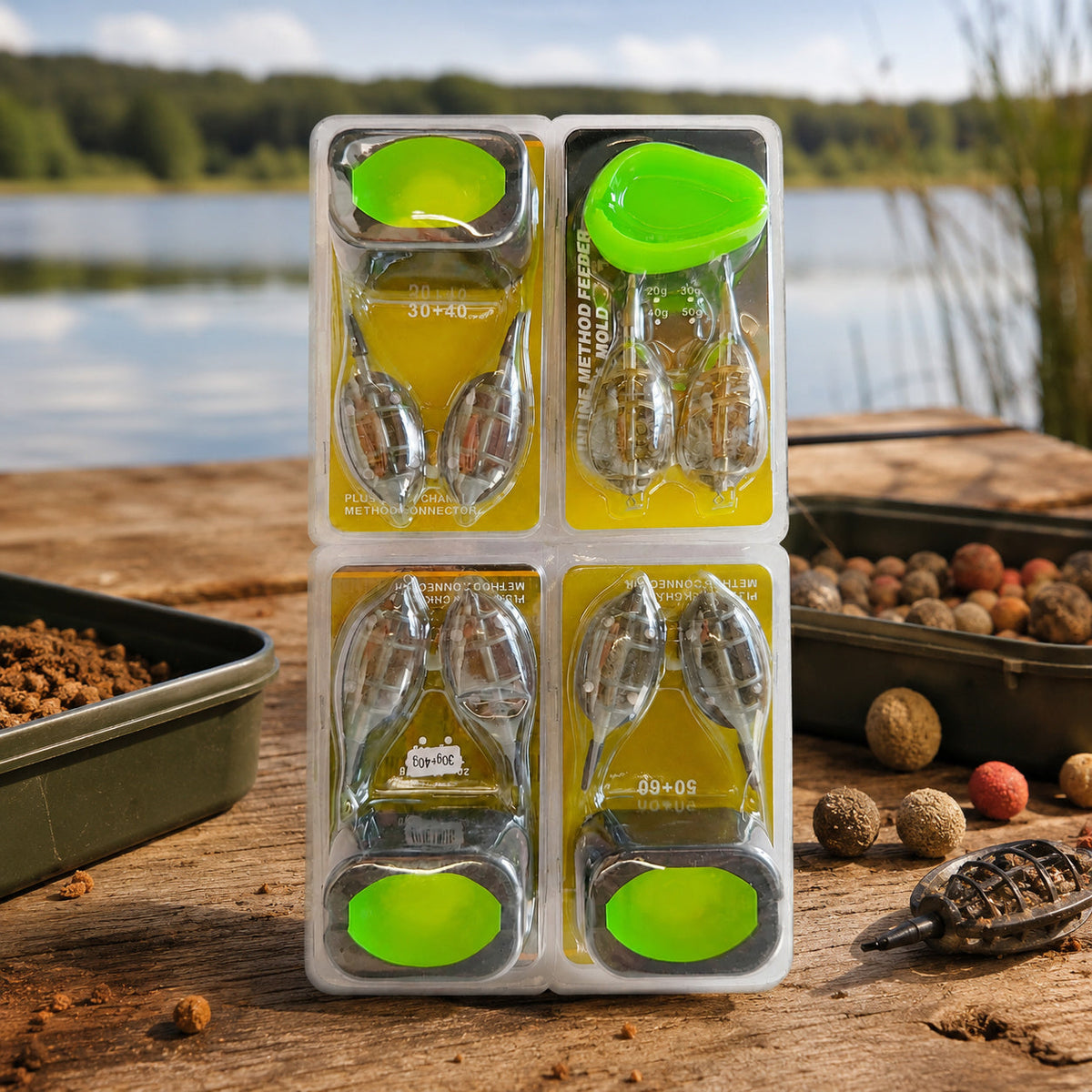 Set Momitoare Method Feeder cu Matriță pentru Nadă, Model 130201 – imagine comercială în ambient