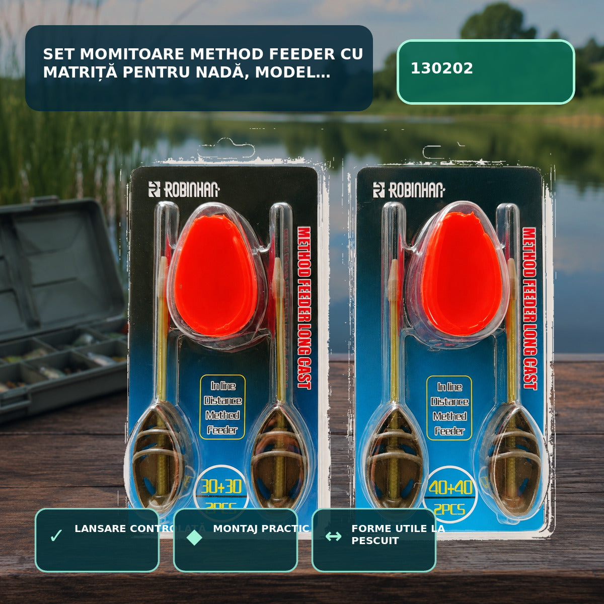 Set Momitoare Method Feeder cu Matriță pentru Nadă, Model 130202 – imagine principală