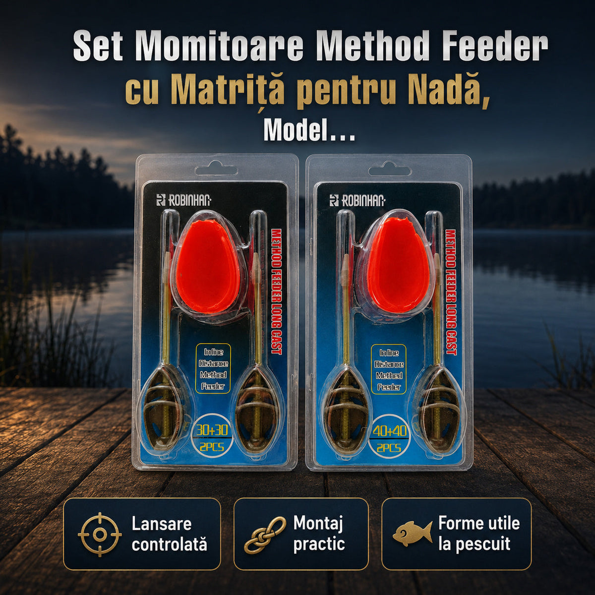 Set Momitoare Method Feeder cu Matriță pentru Nadă, Model 130202 – imagine principală promoțională
