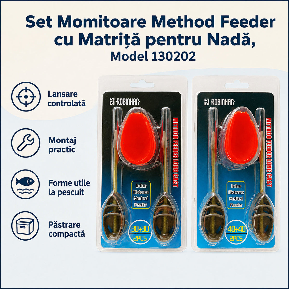 Set Momitoare Method Feeder cu Matriță pentru Nadă, Model 130202 – caracteristici și beneficii