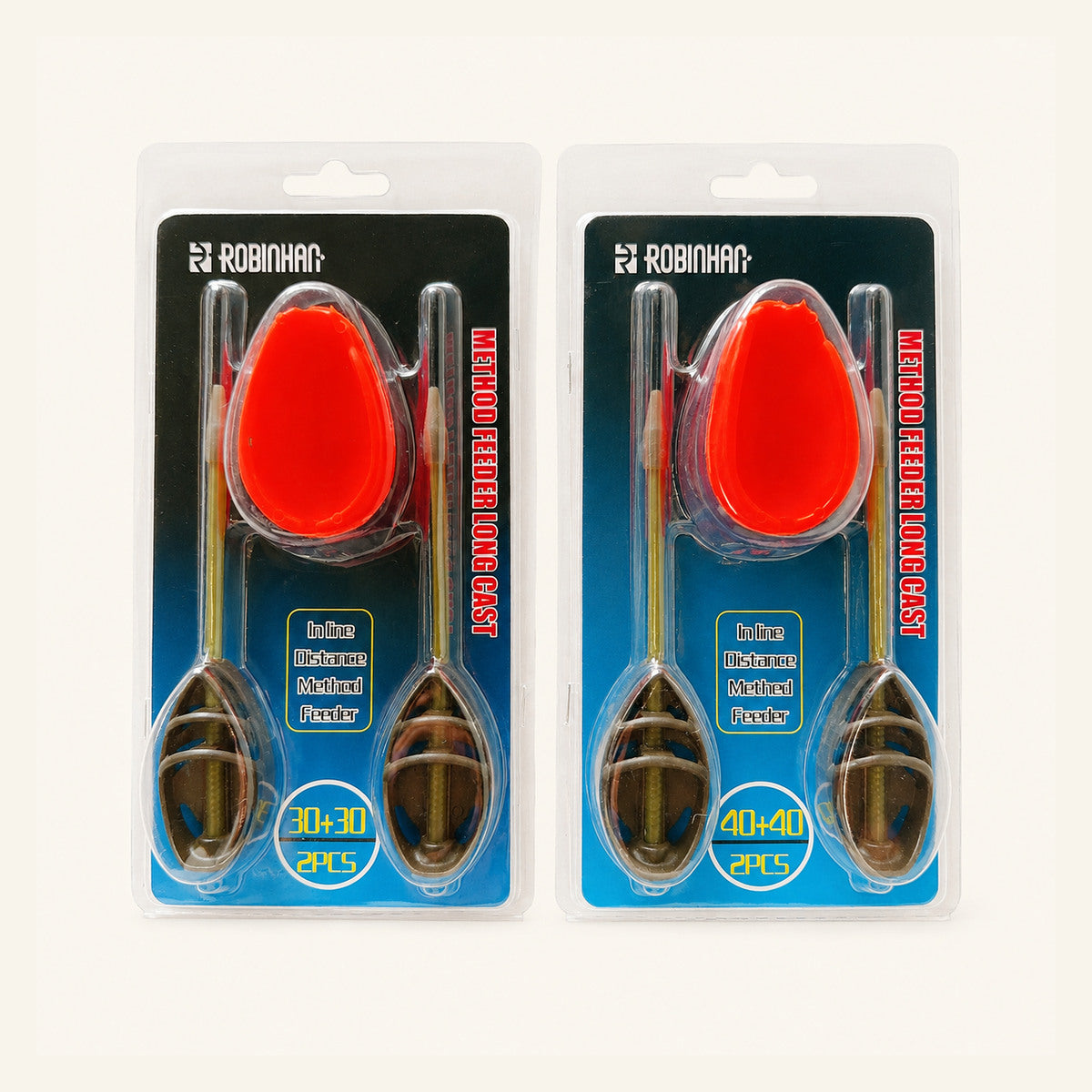 Set Momitoare Method Feeder cu Matriță pentru Nadă, Model 130202 – imagine de catalog pe fundal alb cald