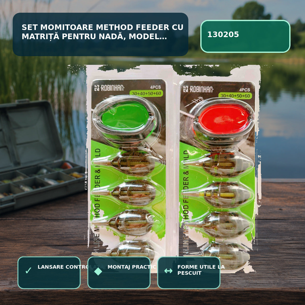 Set Momitoare Method Feeder cu Matriță pentru Nadă, Model 130205 – imagine principală