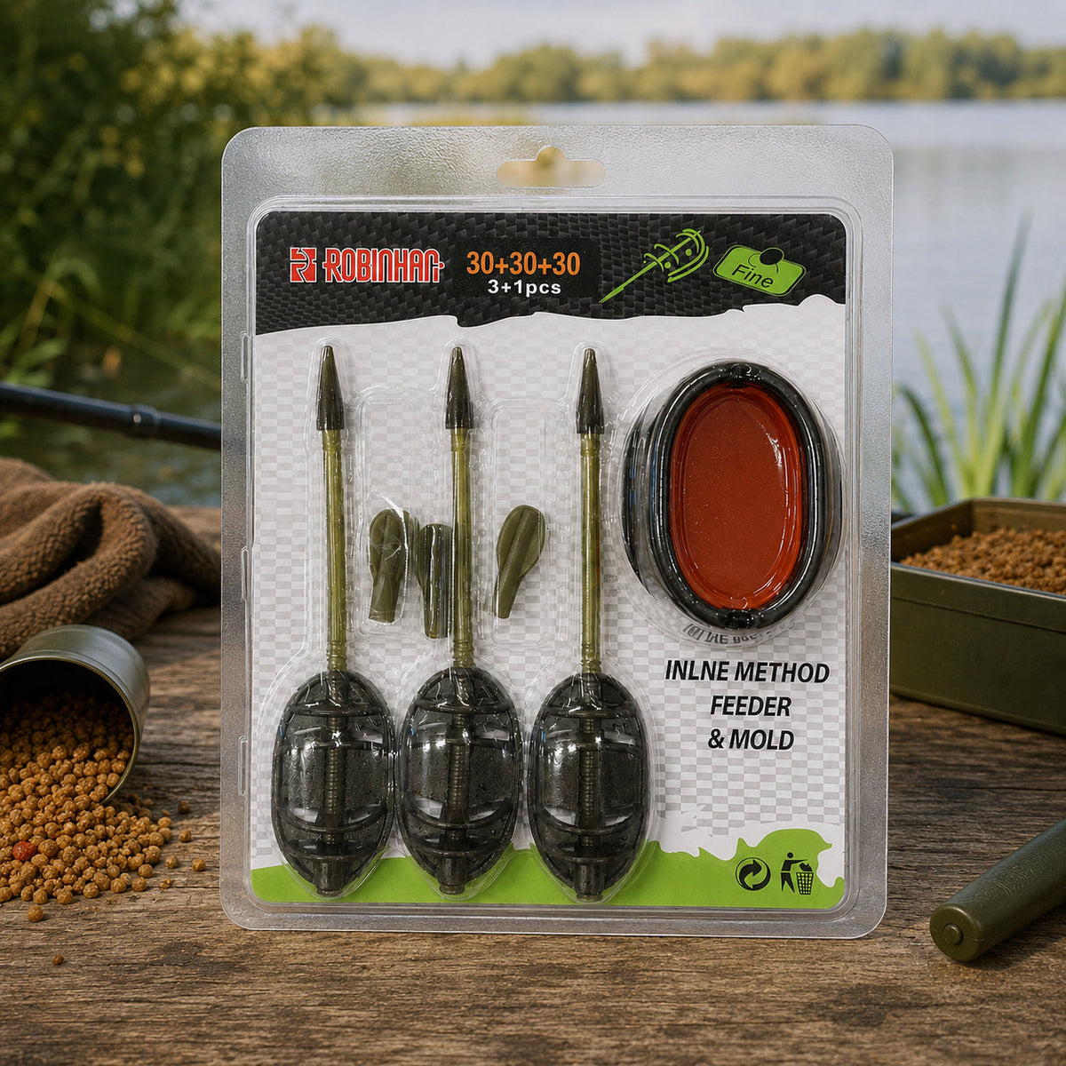 Set Momitoare Method Feeder cu Matriță pentru Nadă, Model 130401 – imagine comercială în ambient