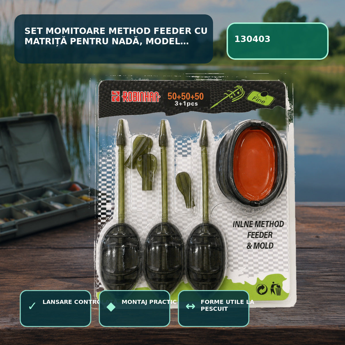 Set Momitoare Method Feeder cu Matriță pentru Nadă, Model 130403 – imagine principală