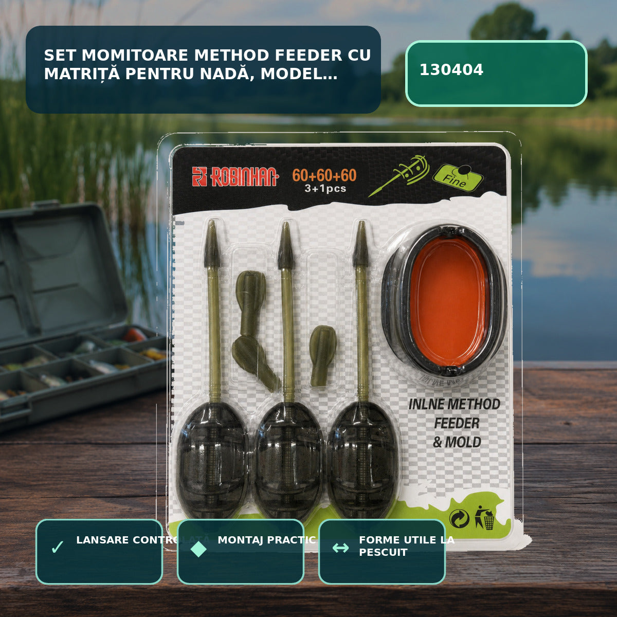 Set Momitoare Method Feeder cu Matriță pentru Nadă, Model 130404 – imagine principală