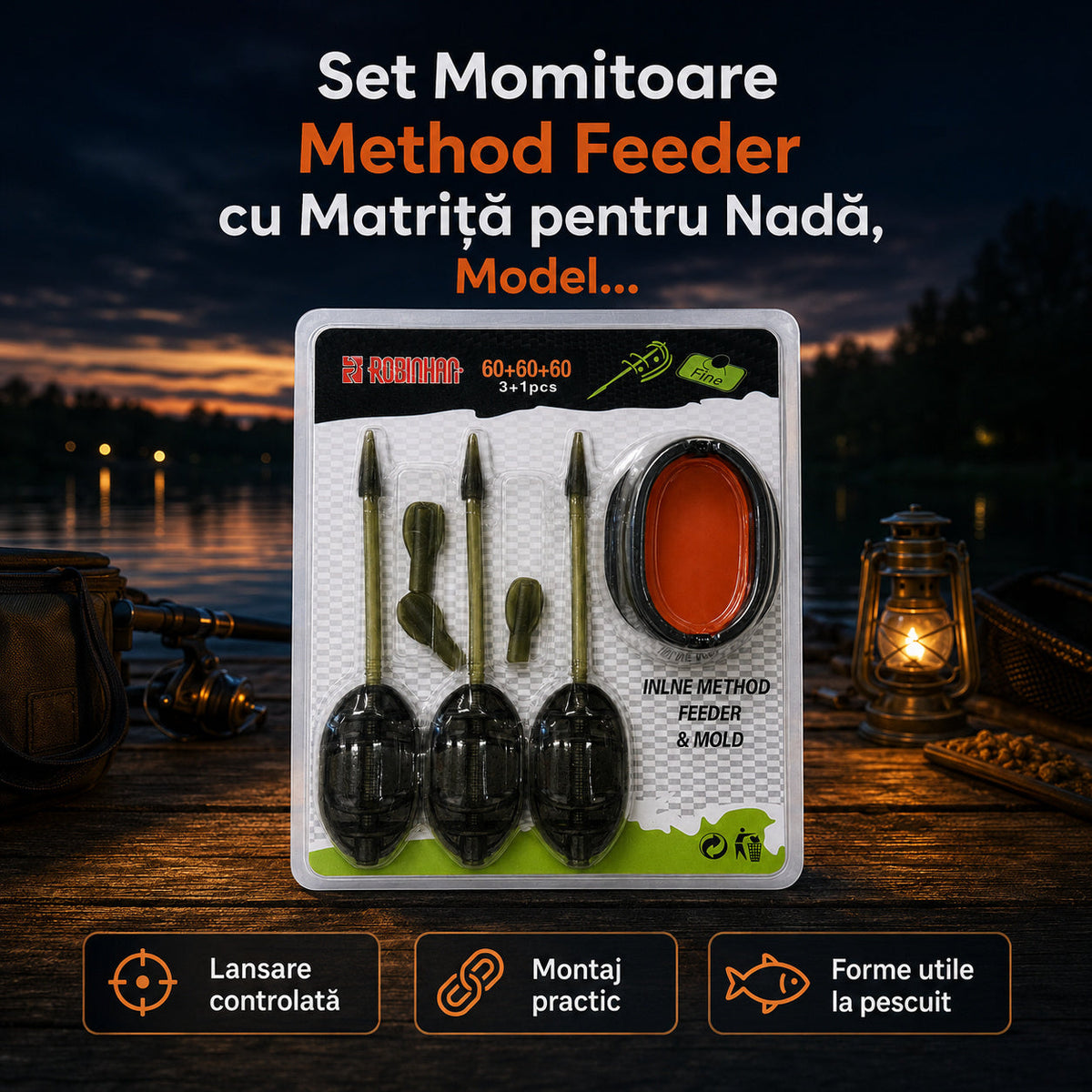 Set Momitoare Method Feeder cu Matriță pentru Nadă, Model 130404 – imagine principală promoțională