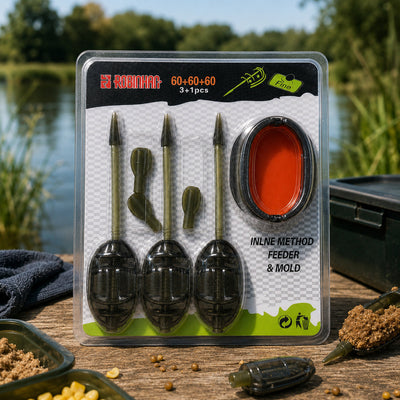 Set Momitoare Method Feeder cu Matriță pentru Nadă, Model 130404 – imagine comercială în ambient