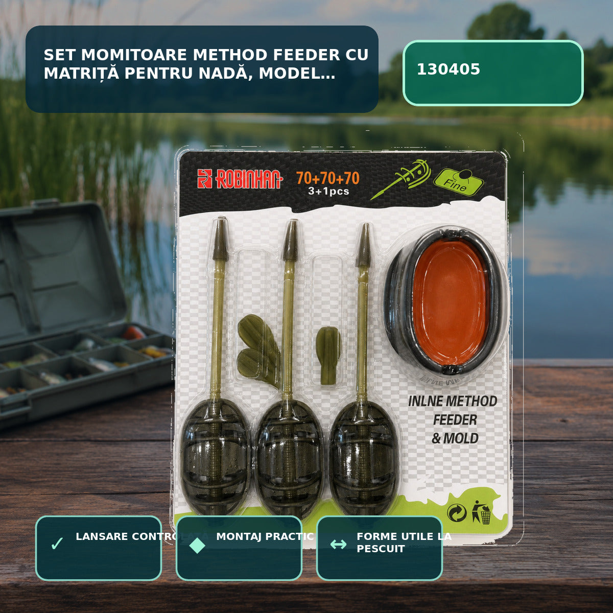 Set Momitoare Method Feeder cu Matriță pentru Nadă, Model 130405 – imagine principală