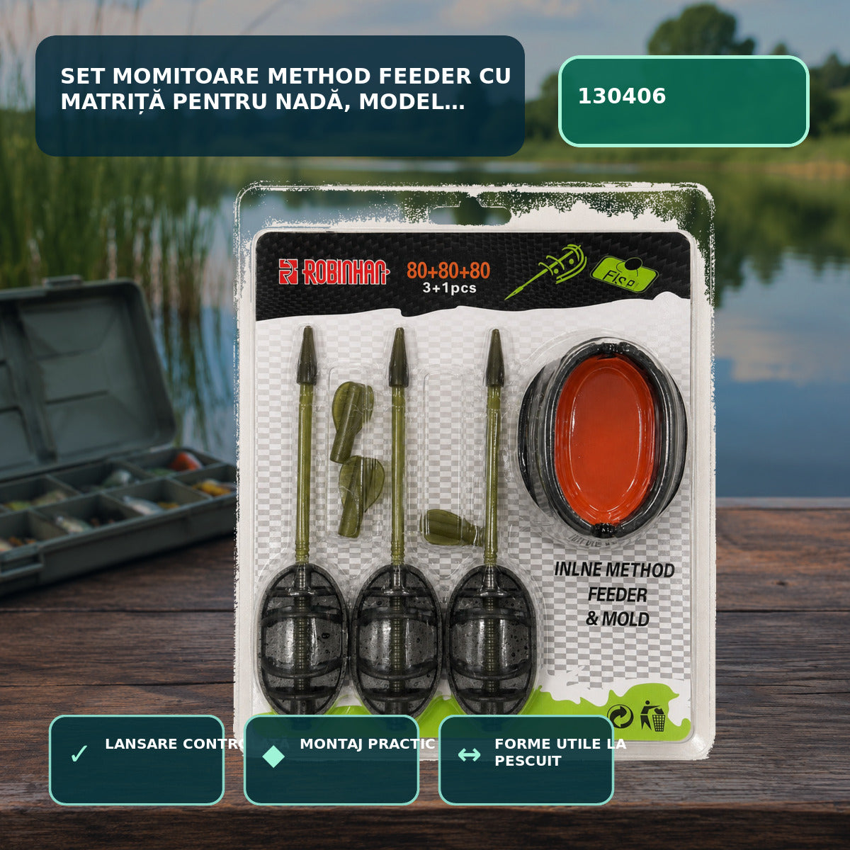 Set Momitoare Method Feeder cu Matriță pentru Nadă, Model 130406 – imagine principală