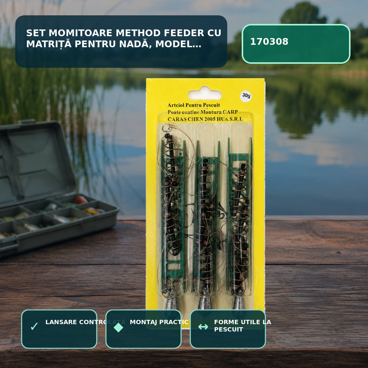 Set Momitoare Method Feeder cu Matriță pentru Nadă, Model 170308 – imagine principală