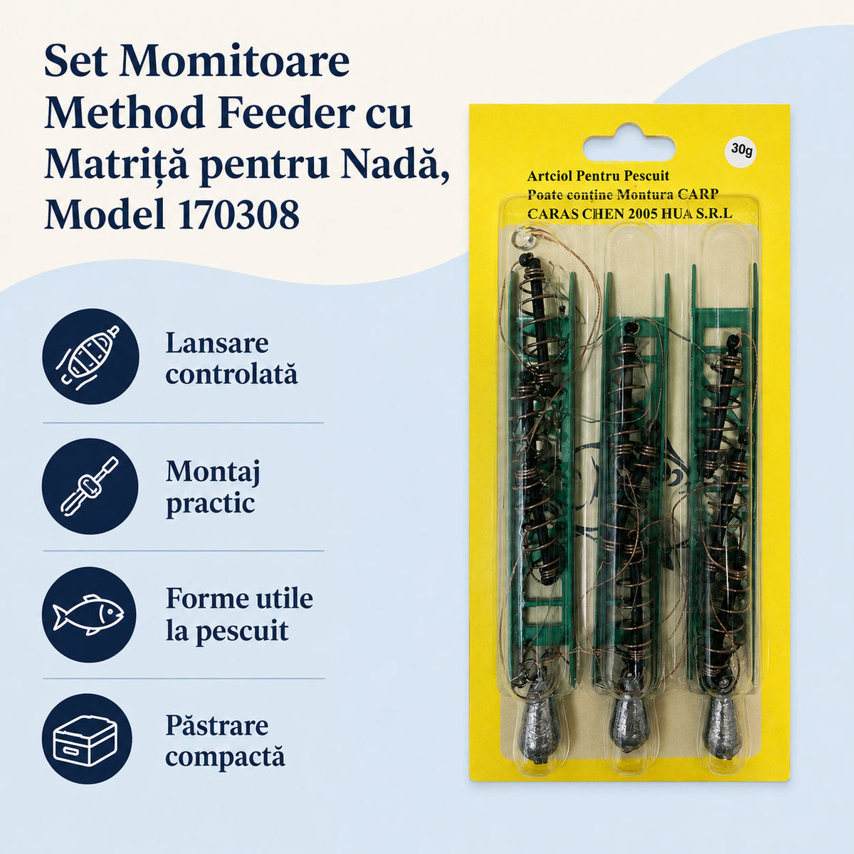 Set Momitoare Method Feeder cu Matriță pentru Nadă, Model 170308 – caracteristici și beneficii