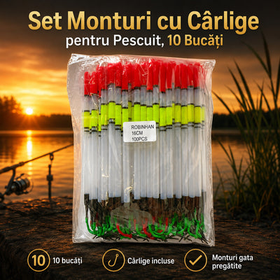 Set Monturi cu Cârlige pentru Pescuit, 10 Bucăți – imagine principală promoțională