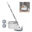 Set mop cu galeata, rotire 360°, separare apa curata/murdara, 2 lavete din microfibra, alb