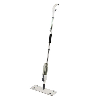 Set mop plat cu pulverizator, maner din aluminiu de 125 cm, cap din microfibra, rezervor integrat ,ideal pentru curatarea eficienta a podelelor din lemn, gresie sau laminat, alb