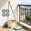 Set mop rotativ 360° cu galeata centrifuga, separare apa curata de apa murdara, sistem evacuare apa, 4 rezerve, gri
