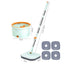 Set mop rotativ 360° cu galeata centrifuga, separare apa curata de apa murdara, sistem evacuare apa, 4 rezerve, gri