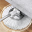 Set mop rotativ 360°, galeata centrifuga din inox, 4 rezerve, sistem evacuare apa, din inox si plastic, alb/gri