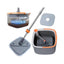 Set mop rotativ cu doua rezerve, galeata patrata cu doua compartimente separate pentru apa curata si murdara, rotatie 360, gri antracit